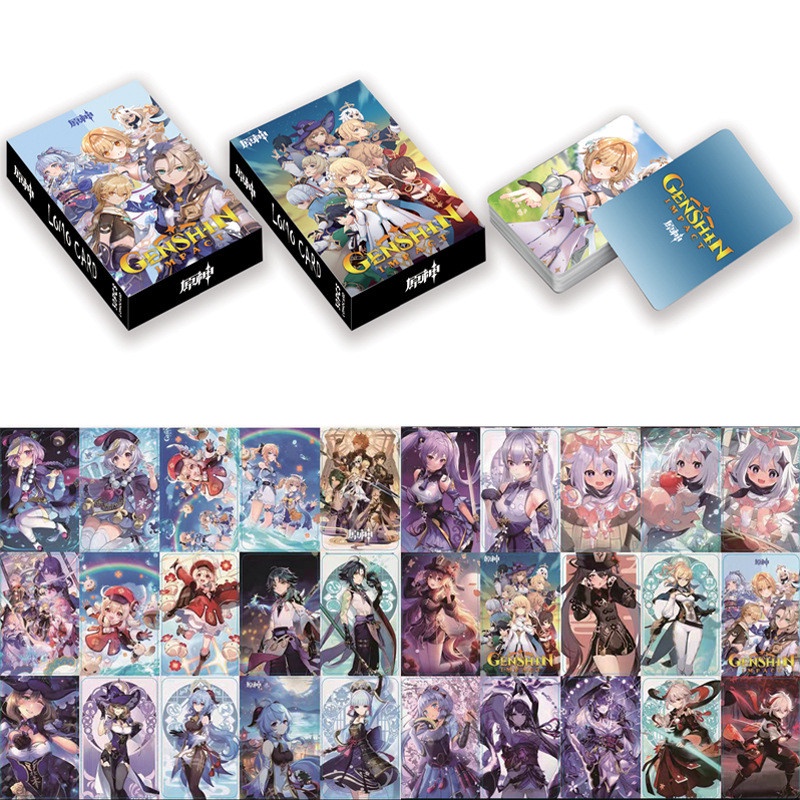 30pcs Kartu Foto Lomo Anime Genshin Impact