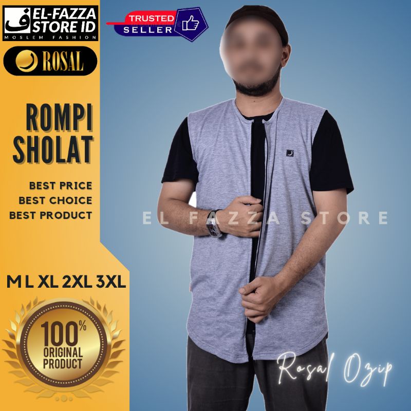 PROMO! Rompi Sholat shalat Pria ROSAL OZIP - Baju koko kurta Pakistan - Rompi cowok Murah