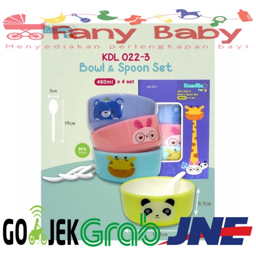 KANDILA BABY BOWL &amp; SPOON SET 460ML / KDL 022-3