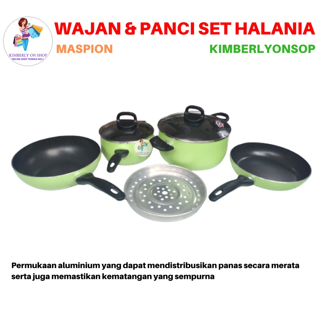 Panci Halania 7 pcs Set Fry Pan Saucepan Dutch Oven Wajan Maxim