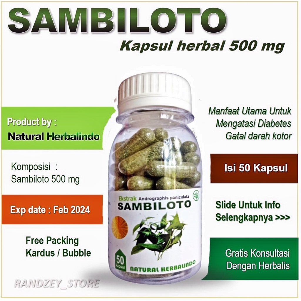 Jual Sambiloto Kapsul Obat Diabetes Herbal Suplemen Kesehatan Imunitas ...