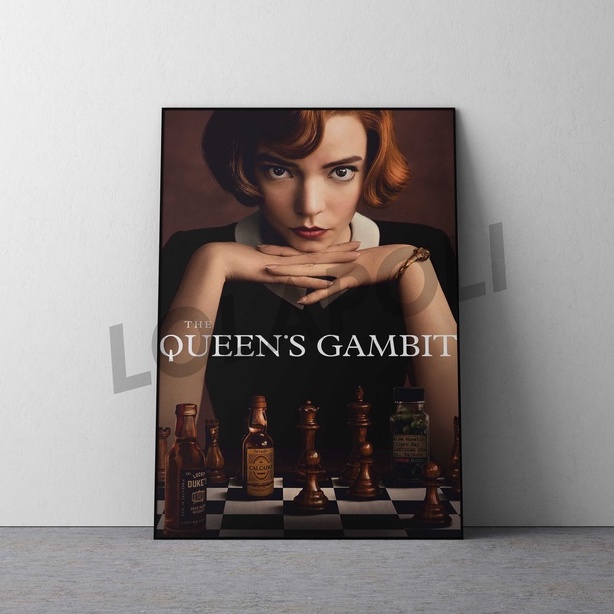 Hiasan Dinding Poster Kayu - Queens Gambit