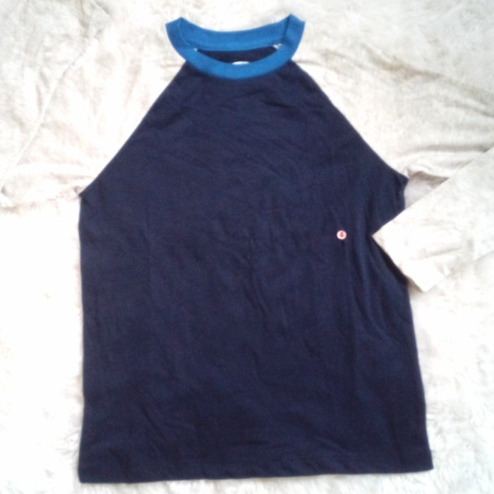 Kaos anak raglan lengan panjang Old Navy biru 8 T grade B
