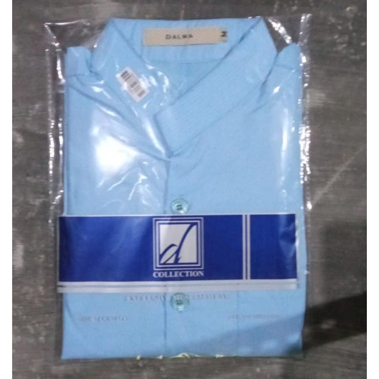 BAJU KOKO HAIBAH  DALWA  Lengan Panjang | Koko Dalwa Original | Ready XXL & XXXL-Biru Cerah