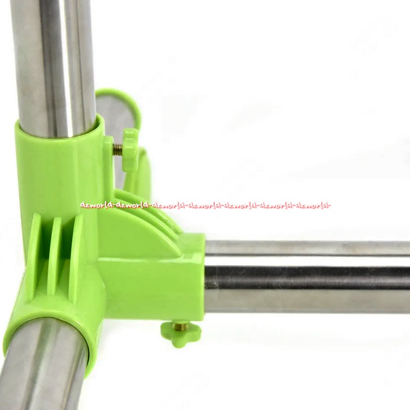 Krisbow Green Towel Hanging Jemuran Handuk 6gantungan Hijau Towell Hang Gantungan Pakai Roda