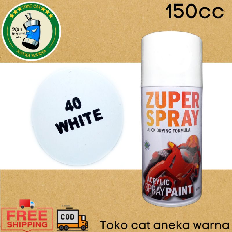 cat semprot 150cc white putih gloss mengkilap zuper spray produk dari rj london spray paint pilox pilok pylox