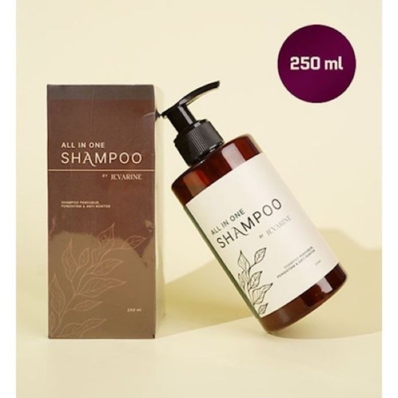 Shampo Jevarine All In One Shampoo Jevarine Efektif/ Shampoo Anti Rontok/  Menumbuhkan Rambut, Penyubur Rambut, Penghitam Rambut, Penghilang Ketombe, Menghilangkan Ketombe, Anti Ketombe, Anti Uban, Penghilang Uban, Mengilangkan Uban, Hitam Alami