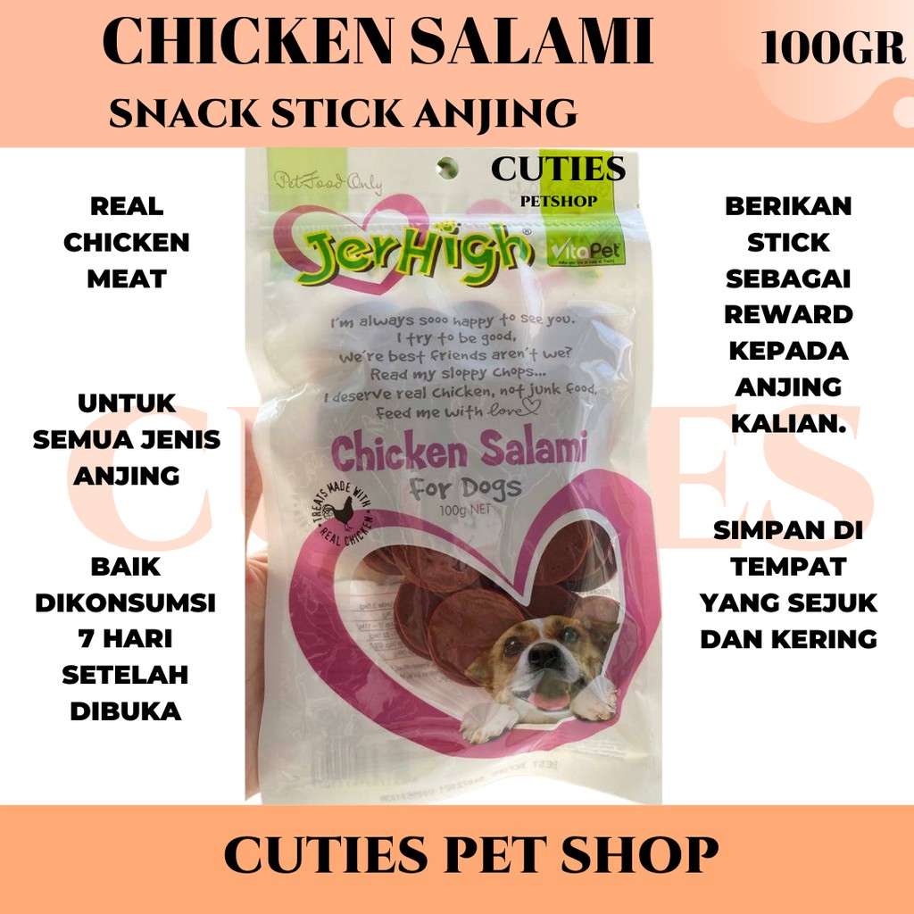 JERHIGH CHICKEN SALAMI FOR DOGS  / VITAPET / SNACK ANJING / TREAT ANJING