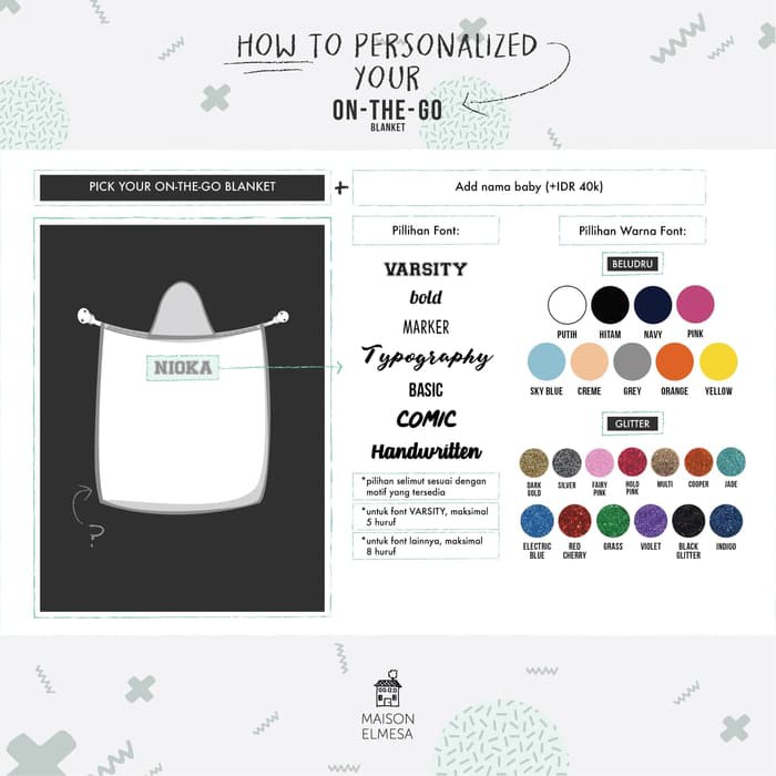 Maison Elmesa Selimut On The Go Blanket Add Nama Customized By04 Shopee Indonesia