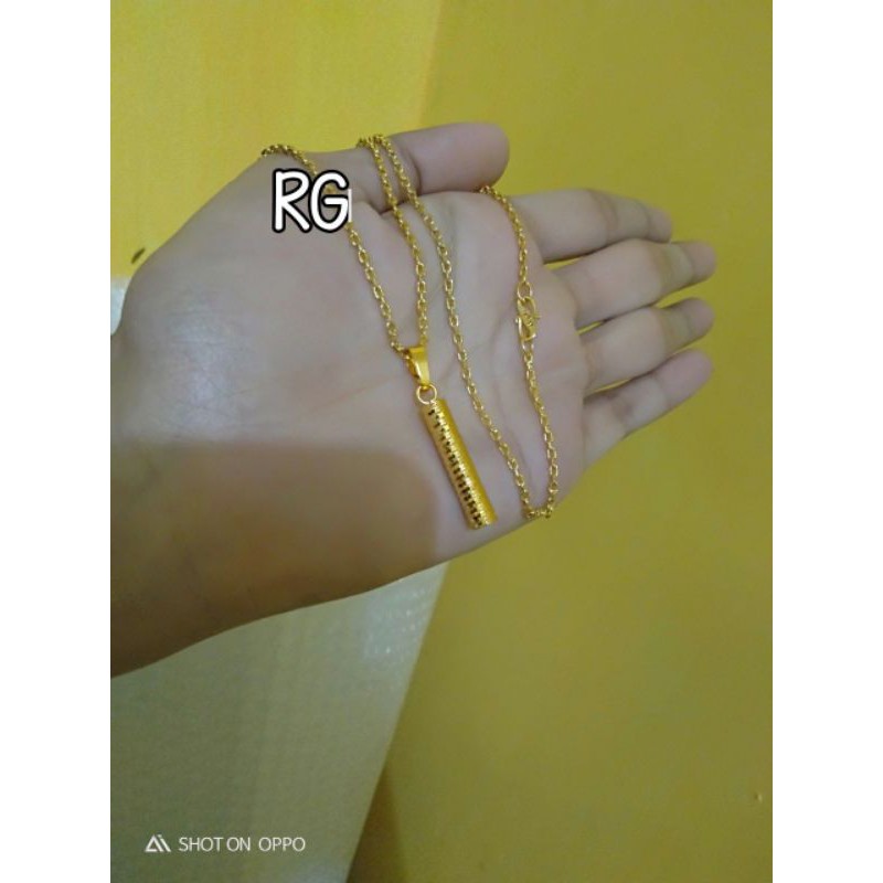 kalung nori 45 cm liontin bambu bling sepuhan