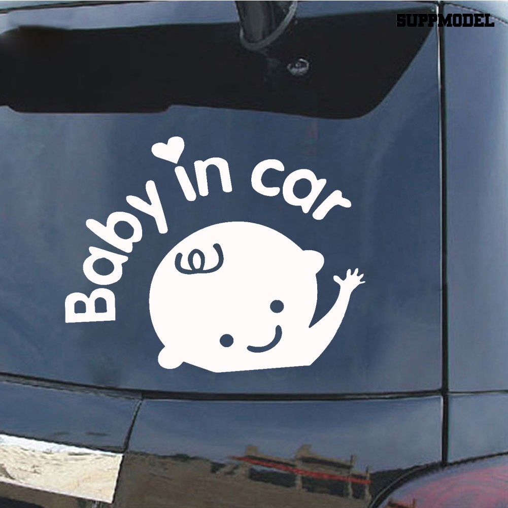 Supmodel Baby in Car Cute Vehicle Body Window Safety Sign Reflective Decals Sticker Decor