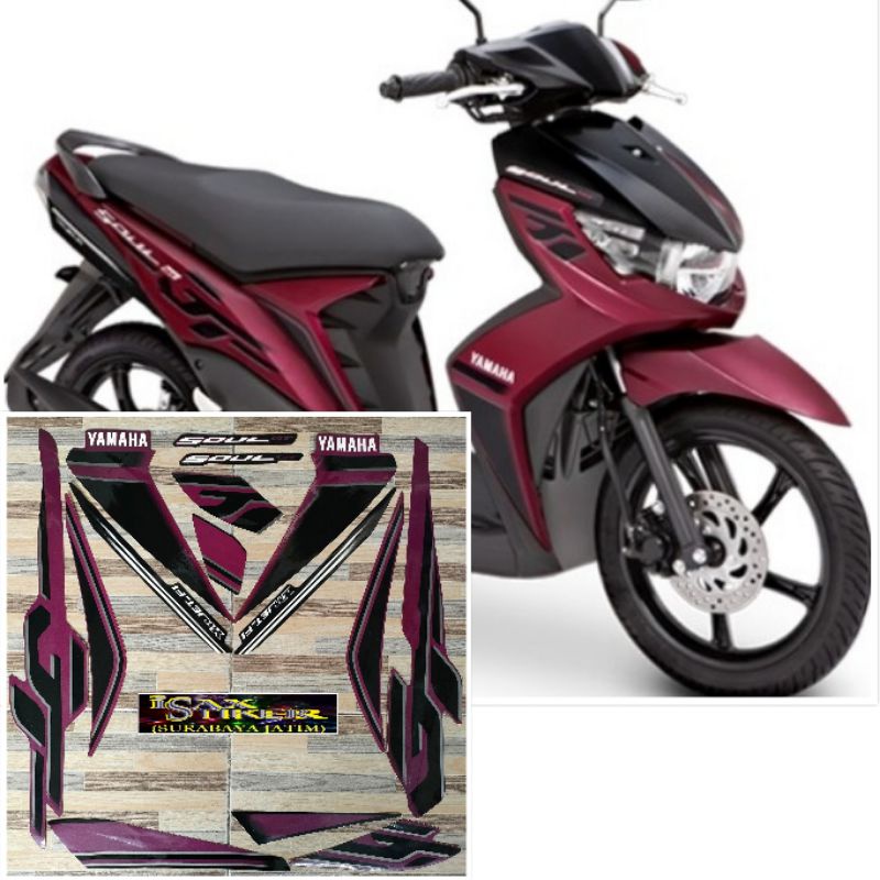 striping original Yamaha soul GT ungu hitam tahun 2013
