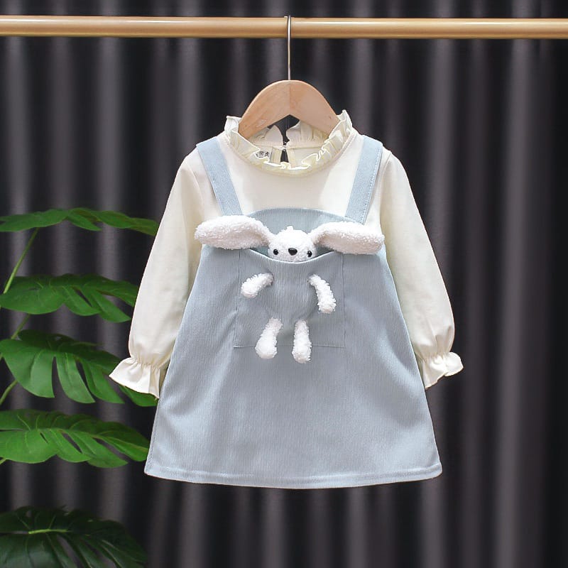 (FAE)  Dress Setelan Boneka Bear anak perempaun IMPORT PREMIUM