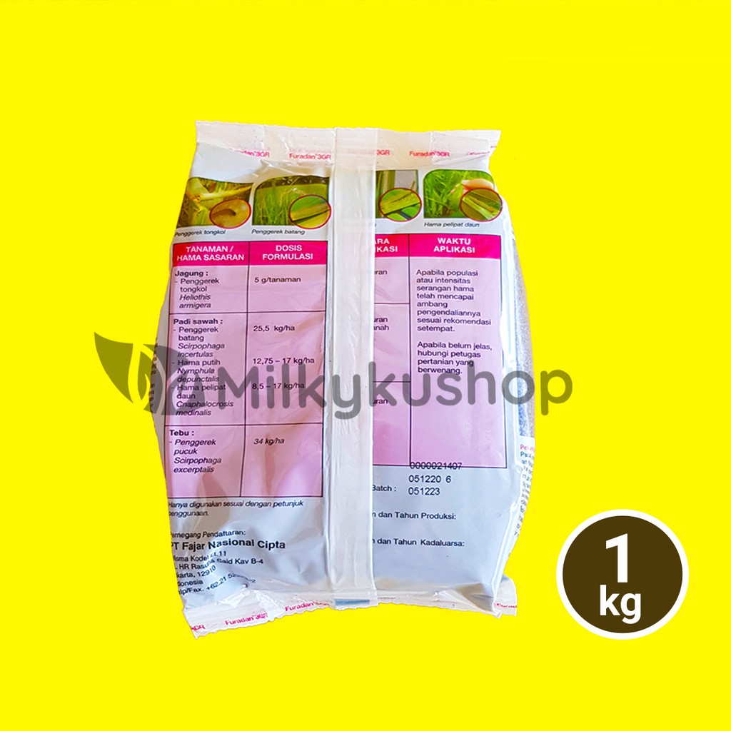 FURADAN 3GR INSEKTISIDA NEMATISIDA PENGENDALI HAMA TANAMAN KEMASAN PABRIK 1 KG