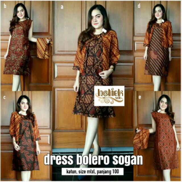PROMO DRESS BOLERO SOGAN DRESS MINI BATIK DRESS BATIK MURAH BATIK MODERN BATIK SOLO BATIK MURAH