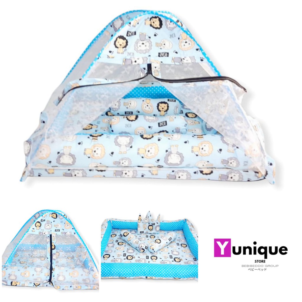 BEST-SELLER Kasur Bayi Kelambu dan-Tenda Motif Archery x Polkadot-navy CBNK 029 PLUS NON FURING-Lion Kribo Blue