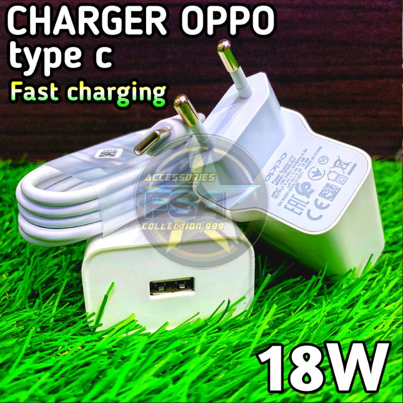 Charger OPPO Fast Charging A33/A33/A52/A92/RENO 4 Charger OPPO VOOC Type-C 18W