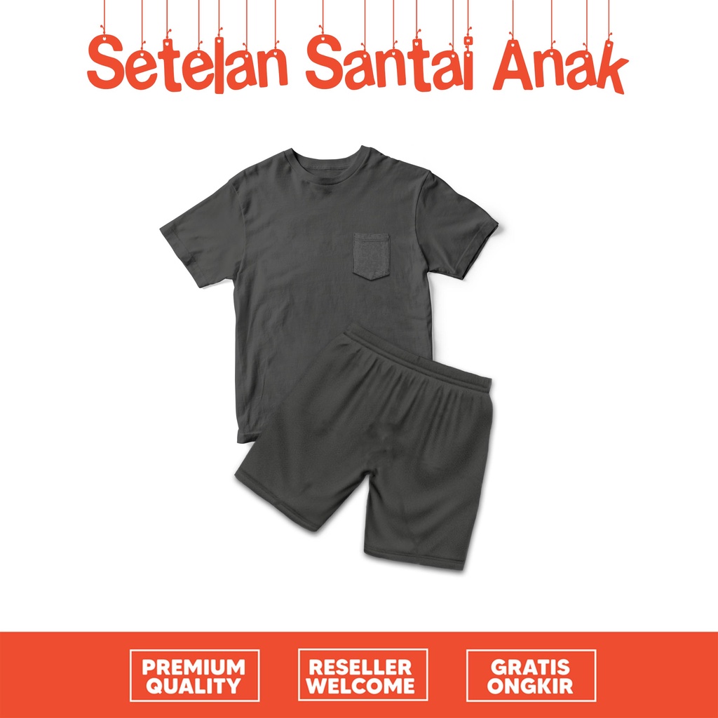 [SETELAN ANAK] setelan baju anak santai polos full color cotton combed 30s premium quality unisex