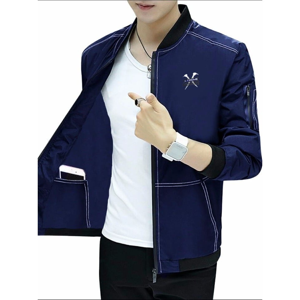 TOTOTAshop. Jaket fashion pria EXTRIM PP M-L,Lengan panjang, Bahan Destiny fleece halus,Logo Bordir premium.