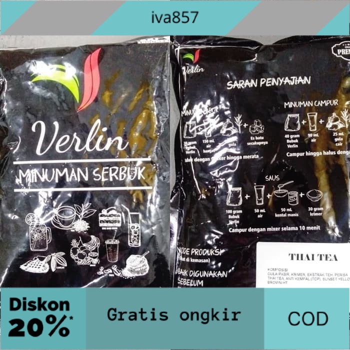 

PROMO Verlin Powder Drink / Bubuk Minuman 1kg - royal coklat GRATIS ONGKIR