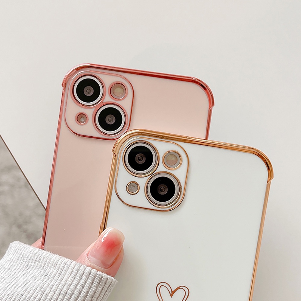 Soft Case TPU Motif Hati Untuk iPhone 11 12 13 Pro Max 12 13 Mini X XS Max XR 7 8 Plus SE2020