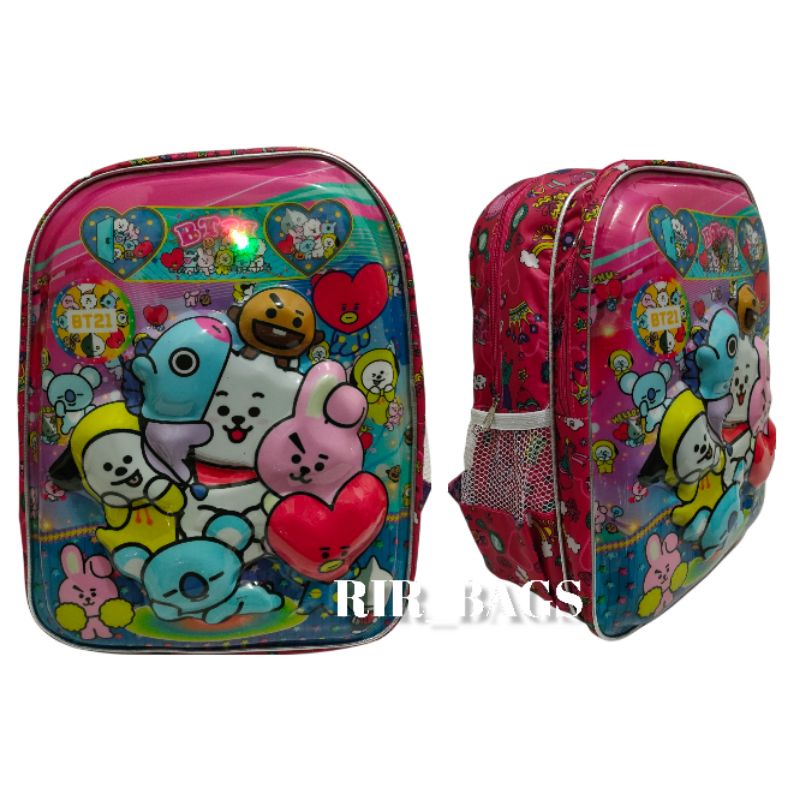 Tas sekolah anak bt21 SD/Tas sekolah anak bt21 SD LED/Tas ransel anak bt21 LED/Tas ransel anak bt21 