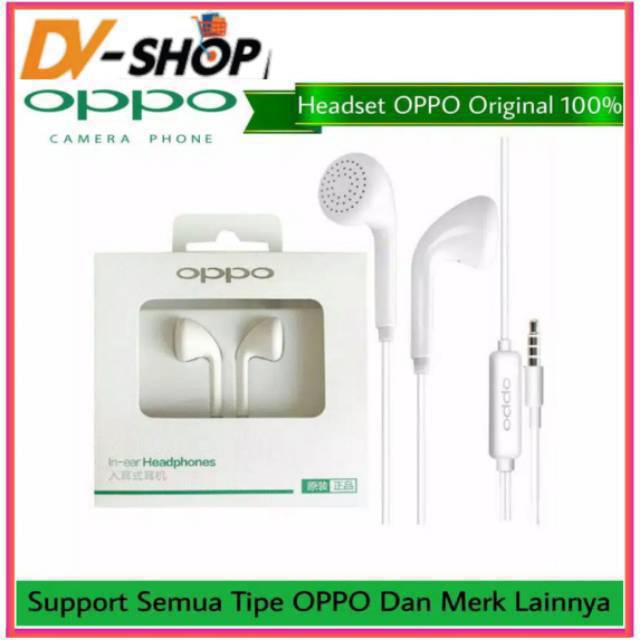 Headset Oppo Original 100% - Headset Oppo F9 F7 F5 F3 F3plus F1plus F1s A71 A83 A37 A7 A3s