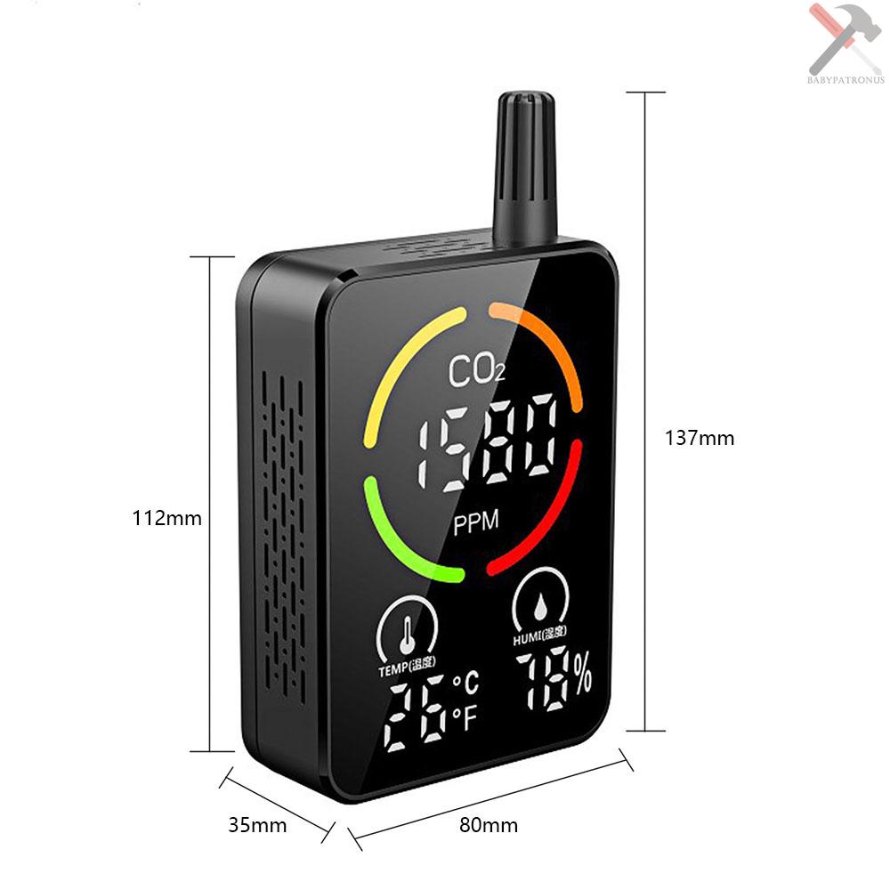 3 in 1 Alat Detektor Kualitas Udara CO2 Sensor Karbon Dioksida Konsentrasi Dengan Alarm