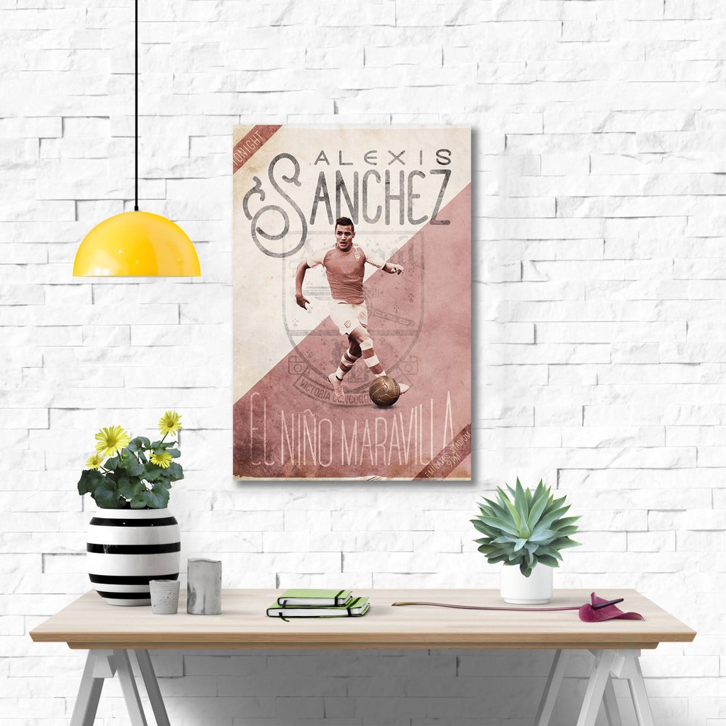 Poster kayu pajangan kamar - Alexis Sanchez