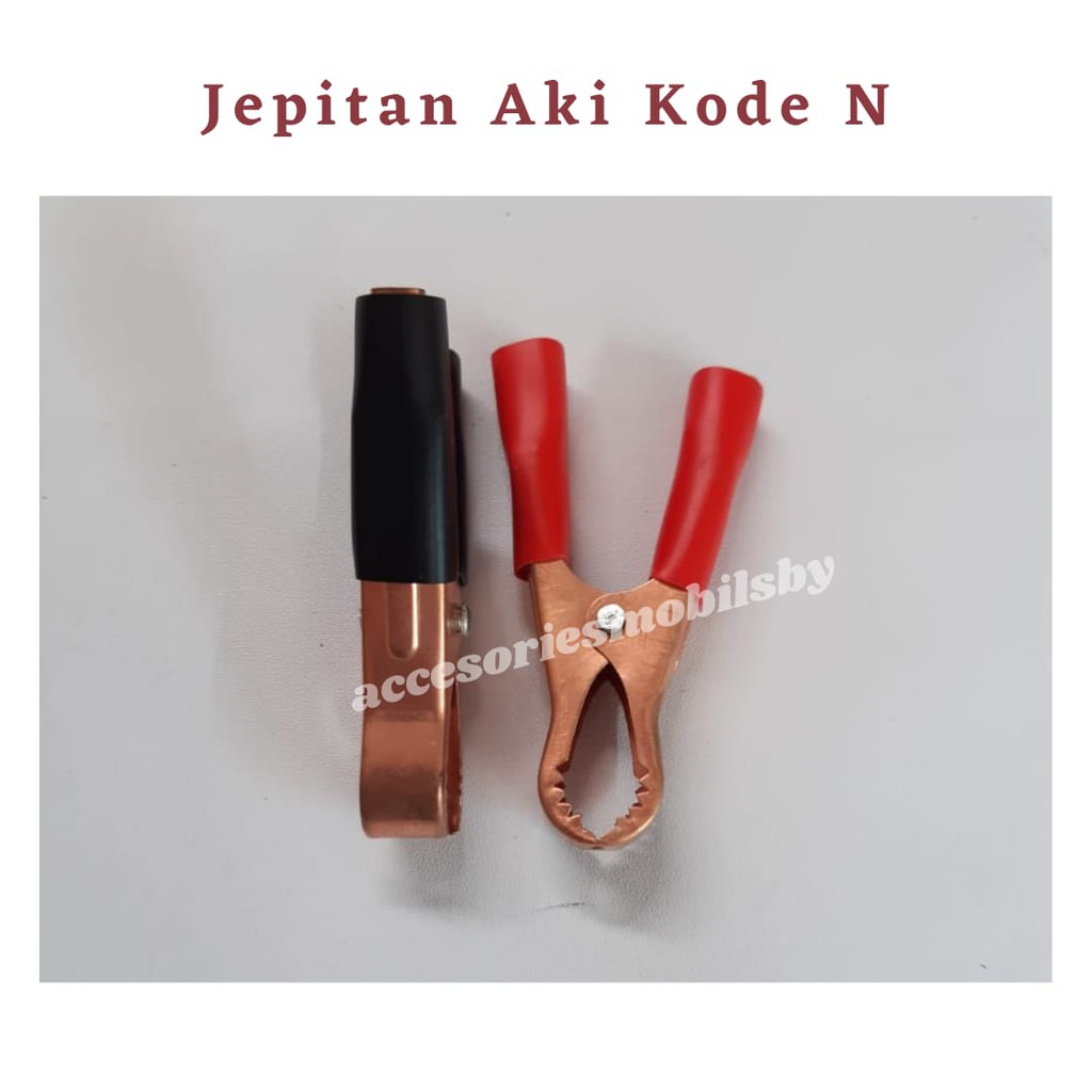 Jepit aki buaya ( set ) 8cm / jepitan aki mobil  / jepit buaya / jepitan accu mobil / penjepit aki N