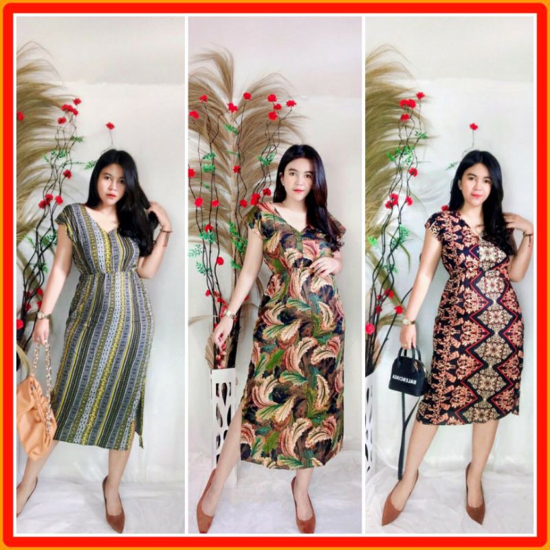 Daster Manohara motif etnik / Dress Manohara etnik