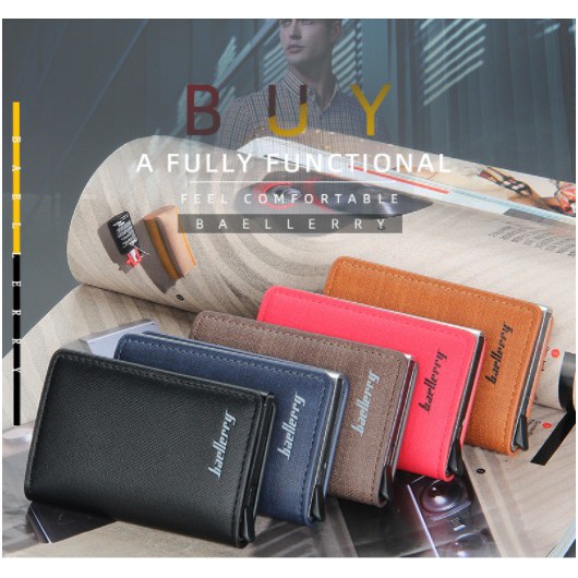 Baellerry Original RFID Anti Theft Card Dompet Kartu Kulit BLY026