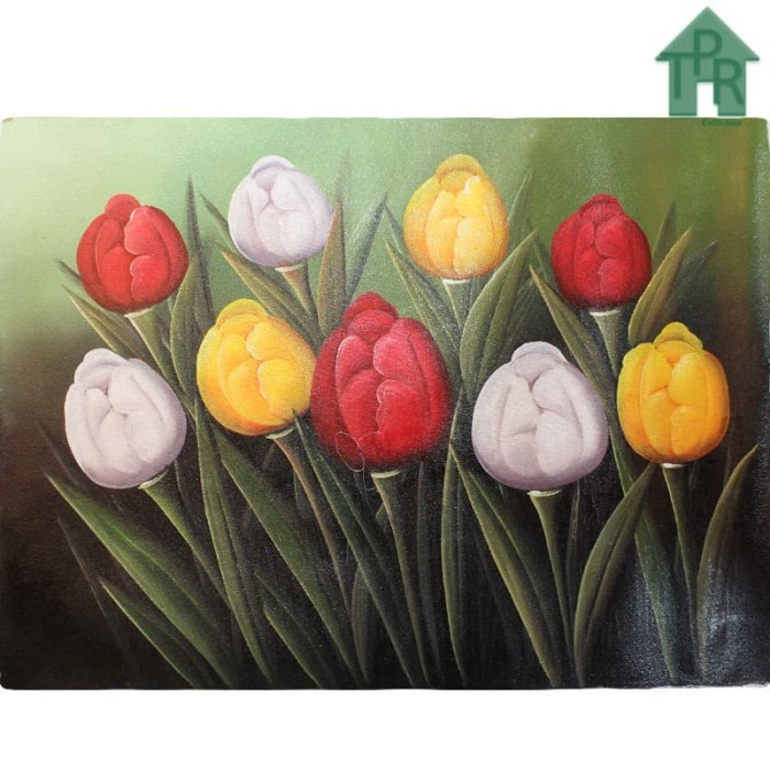 Lukisan Asli - Bunga Tulip Landscape 60x80cm.