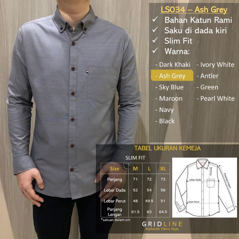 Kemeja Katun Slimfit Pria Lengan Panjang Merk Sport Original Distro Catoon sigerat Rami Import Kemeja polos Kasual Cowok Laki Laki-laki Keren Ukuran M L XL