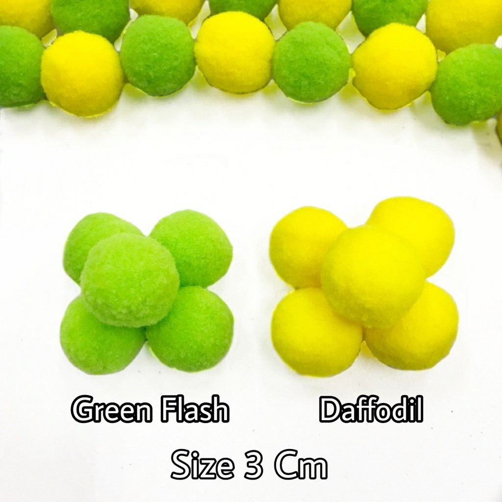 POM POM HALUS WARNA | POM POM KAPAS 3 CM JUAL PER 10 PCS