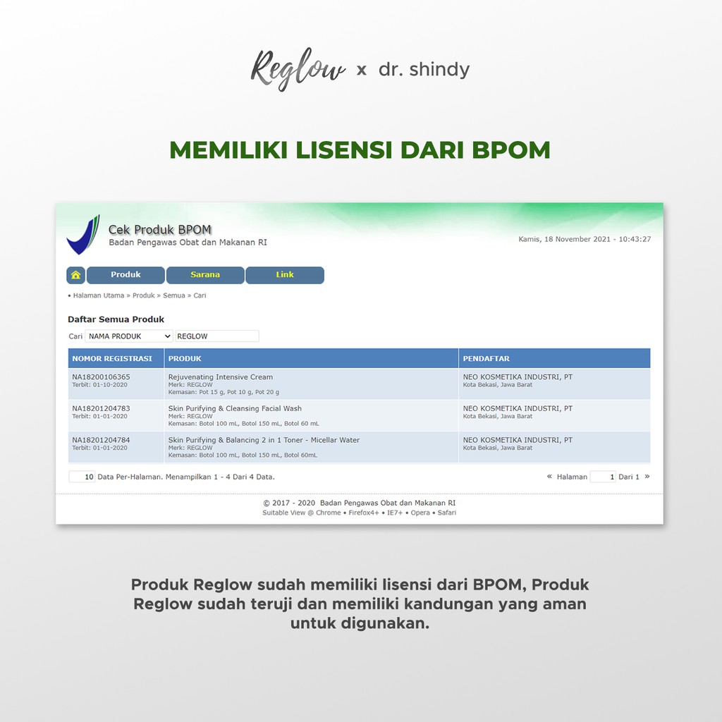 REGLOW Skincare Wajah ORI Reglow Penghilang Bopeng, whitening dan All Skin Type Paket Treatment Wajah Berkualitas COD-4