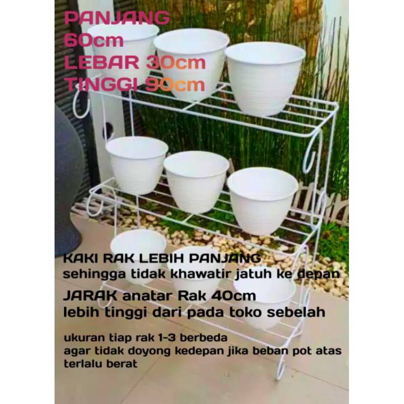 RAK POT BUNGA SUSUN 3 TINGKAT RAK BUNGA SUSUN 3 RAK BUNGA BESI 3 SUSUN