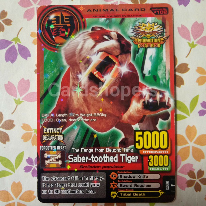 animal kaiser promotion card saber toothed tiger