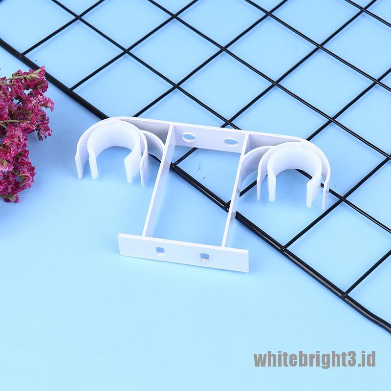 ❤White3 Warna Putih❤ Bracket Holder Tiang Tirai Bahan Aluminum Alloy Untuk Plafon