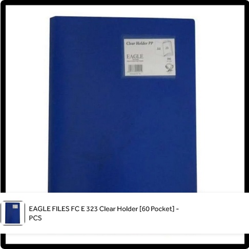 EAGLE FILES FC E 323 Clear Holder [60 Pocket] - PCS