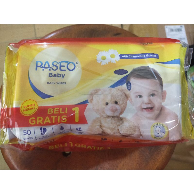 tissue tisu basah wet wipes baby paseo murah pink yellow jojoba / chamomile buy 1 get 1