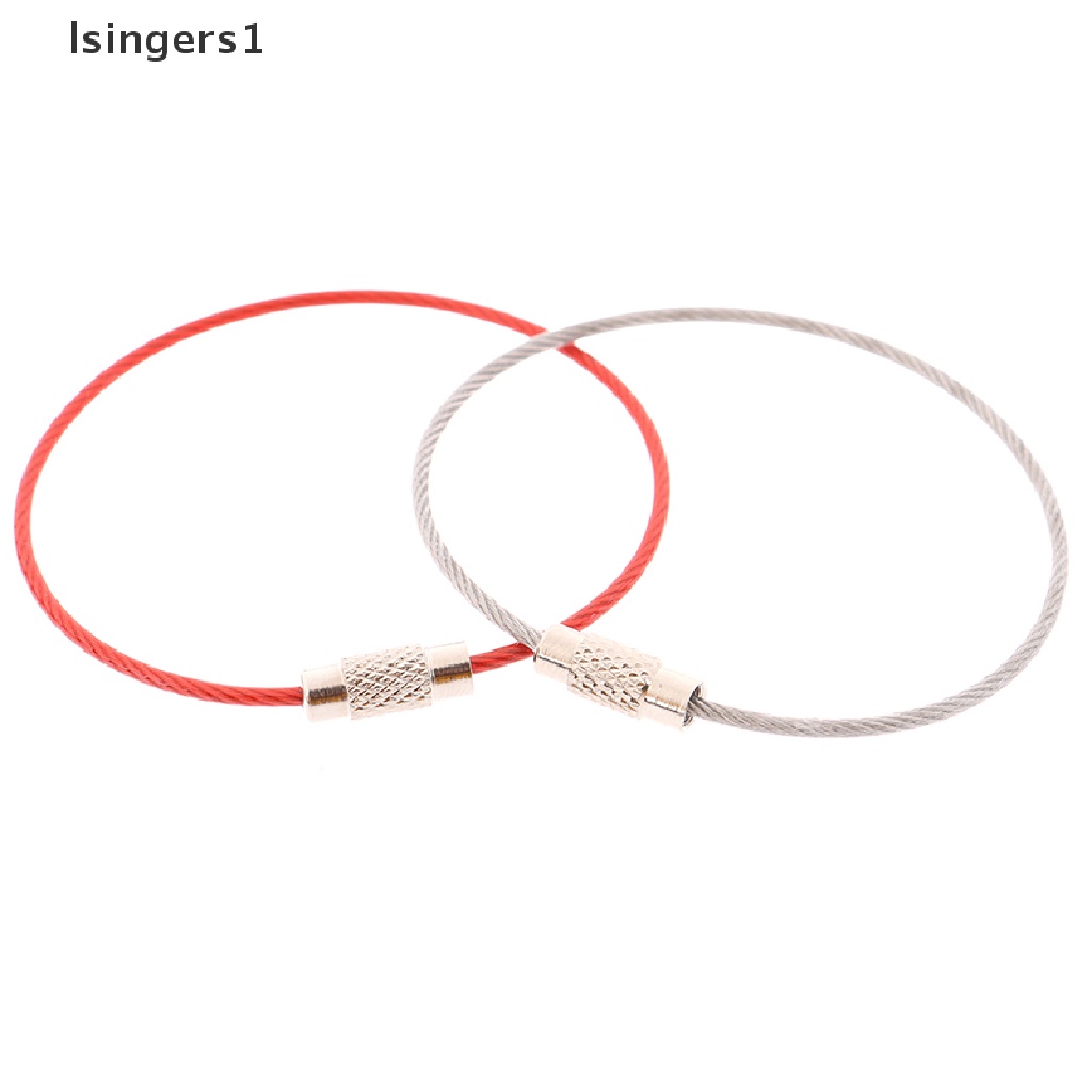 (lsingers1) 10pcs / Set Gantungan Kunci Tali Kawat Bahan Stainless Steel