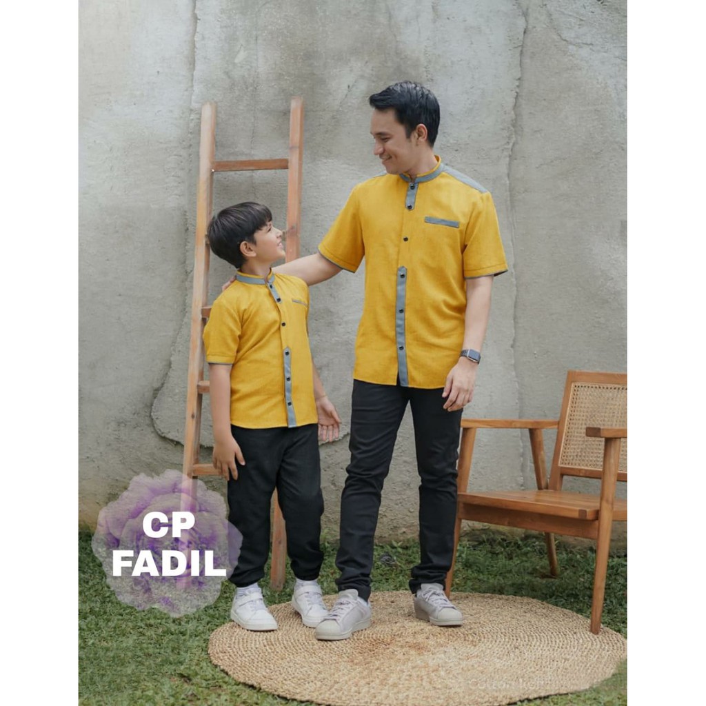 COUPLE FADIL AYAH DAN ANAK / BAJU KOKO MUSLIMIN PRIA / SEPASANG