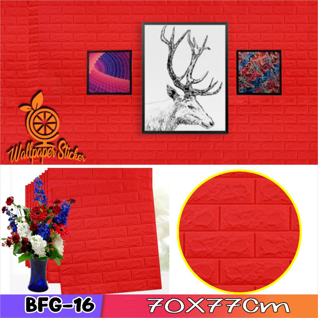 Home Inspiration Wallpaper Dinding Foam Wallpaper Kamar Tidur Wallpaper Dinding Motif Bata Merah
