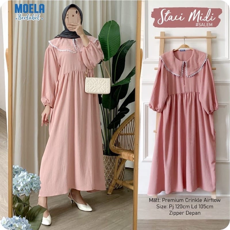 SEMI GAMIS MIDI / LONG TUNIK STACIY DRESS RAYON CRINCKLE