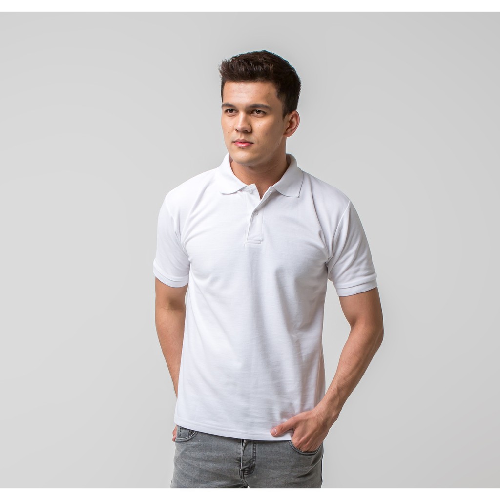 Maxi Soft Polo Shirt Wangki Kaos berkerah Putih 