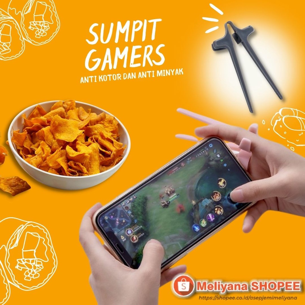 Sumpit Jari Gaming Gamers Snack Cemilan Free Hands Finger Chopsticks