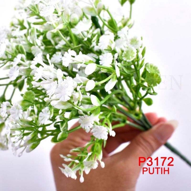 BUNGA ARTIFISIAL BABYBREATH IMITASI/ PLASTIK 7 CABANG HIASAN BACKDROP HOMEDEKOR