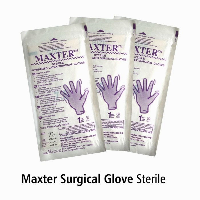 MAXTER Surgical Gloves Sterile / Sarung Tangan Steril / Handscoon - 7.5