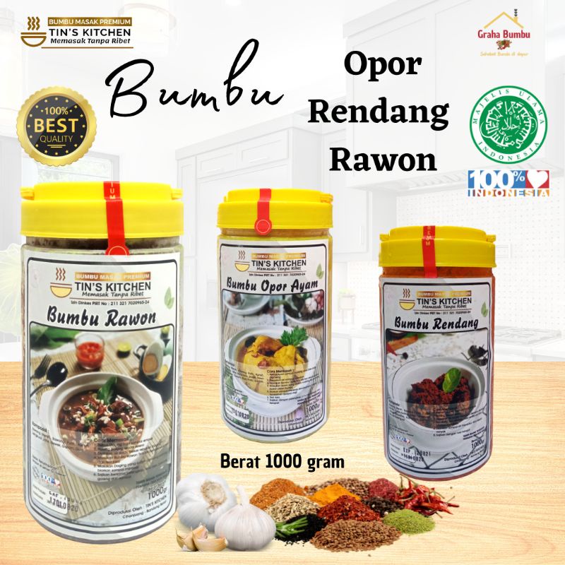 

Bumbu Opor Rendang Rawon 1 kg Instan Bumbu Nusantara Tins Kitchen